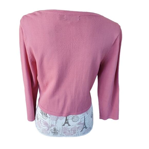 7th Ave New York & Co. Pink button front Cardigan sweater New with tags - Picture 2 of 6